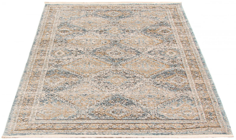 Leandra Taupe/blue Rug 5'3\" X 7'3\" Area Rug