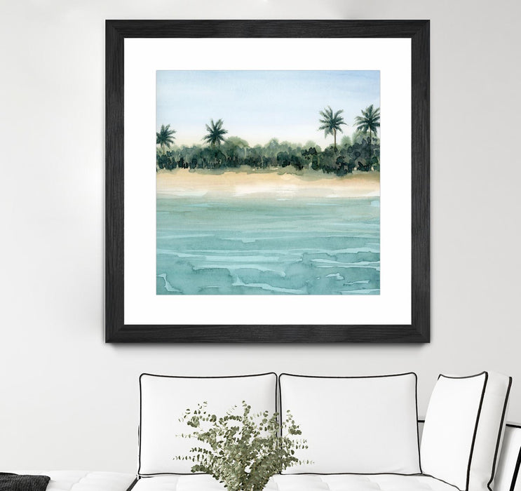 \"Paradis Ii\" Matted and Framed Black 36x36 Wall Art