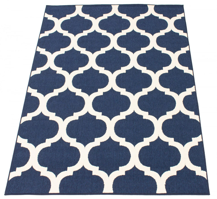 Sophie Ivory-Navy Area Rug - 5'3\" x 7'7\"