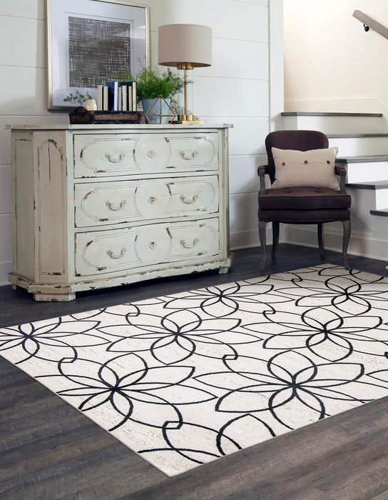 Terali Ivory Machine Washable Area Rug - 5'0\" x 7'0\"