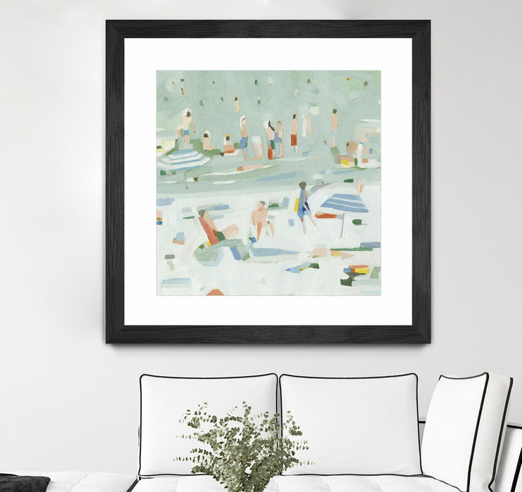 \"Summer Confetti Ii\" Matted and Framed Black 36x36 Wall Art