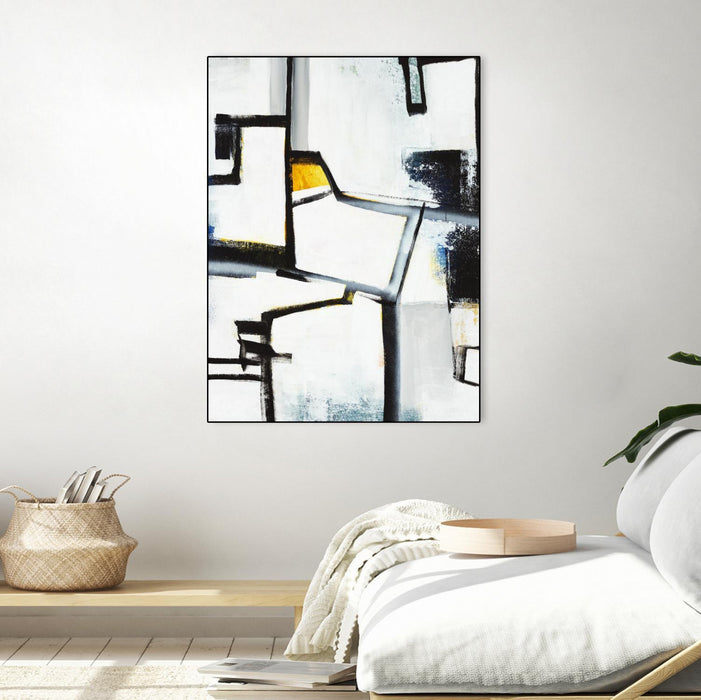\"The A Line Ii\" Canvas Framed Black 24x32 Wall Art