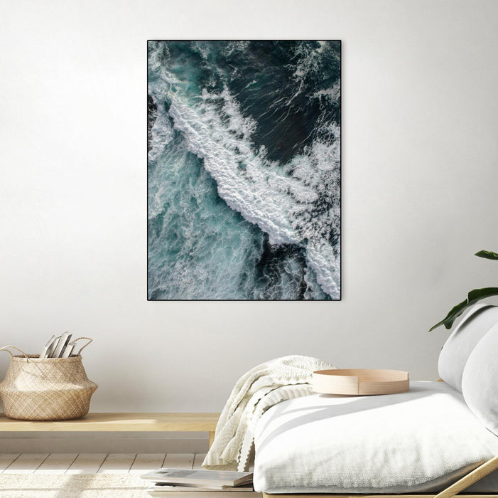 \"From Above 9\" Canvas Framed Black 18x24 Wall Art