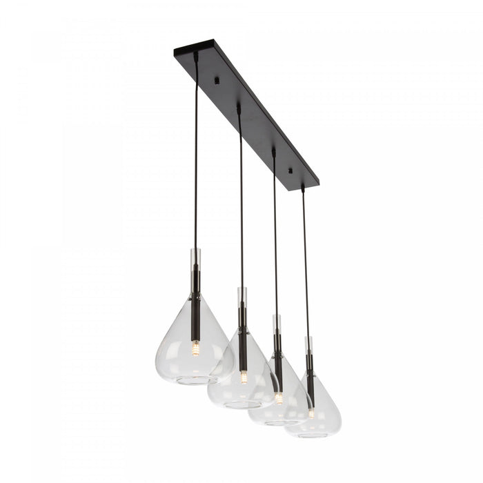 Conic 4-Light Black Ceiling Light