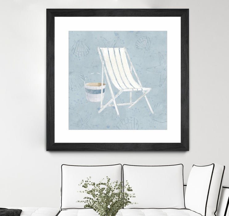 \"Serene Seaside Iii\" Matted and Framed Black 30x30 Wall Art