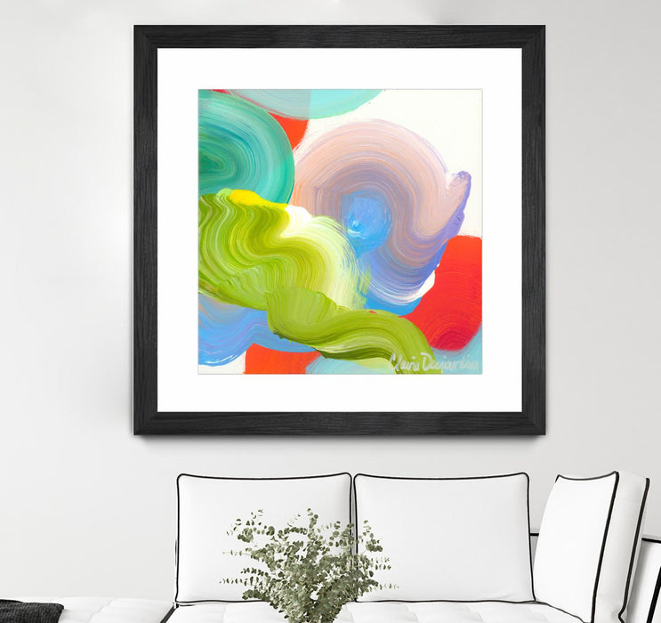 \"Vav 05\" Matted and Framed Black 30x30 Wall Art