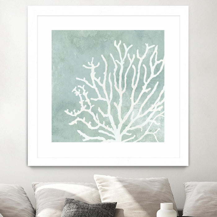 \"Sea Crown Ii\" Matted and Framed White 36x36 Wall Art