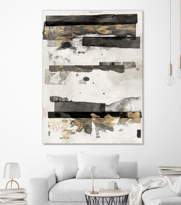 \"Gold And Black Ink Ii\" Giant Art 72x54 Wall Art