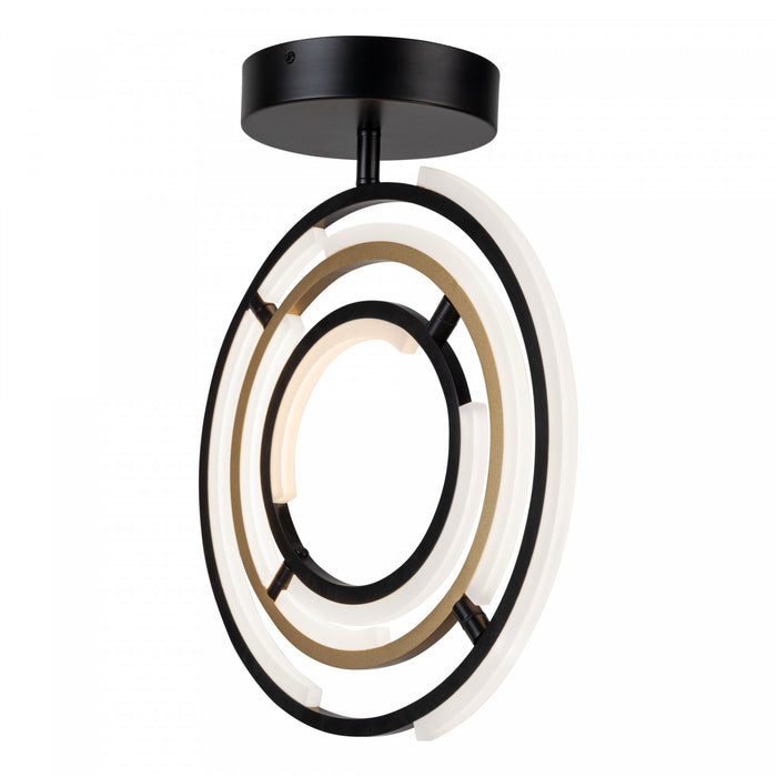 Trilogy Black & Brass Integrated LED Semi-Flush Mount