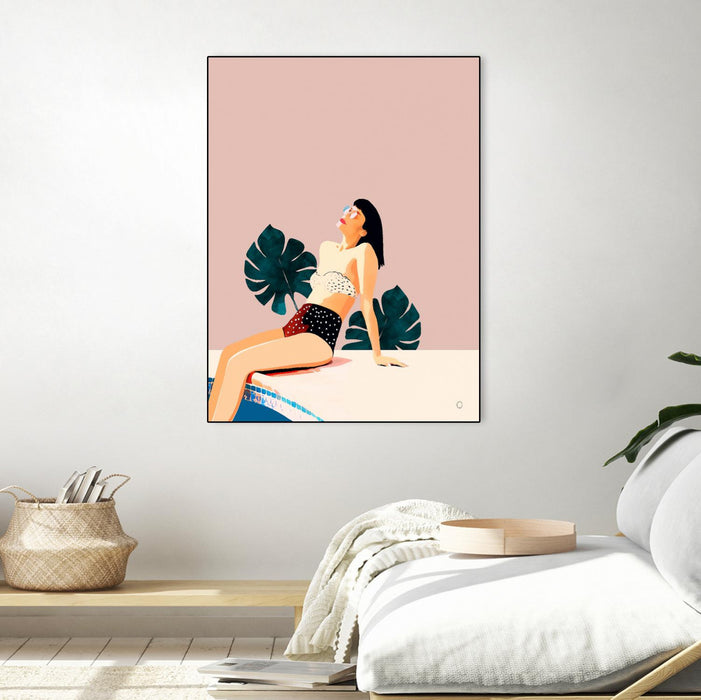 \"Sunday\" Canvas Framed Black 30x40 Wall Art