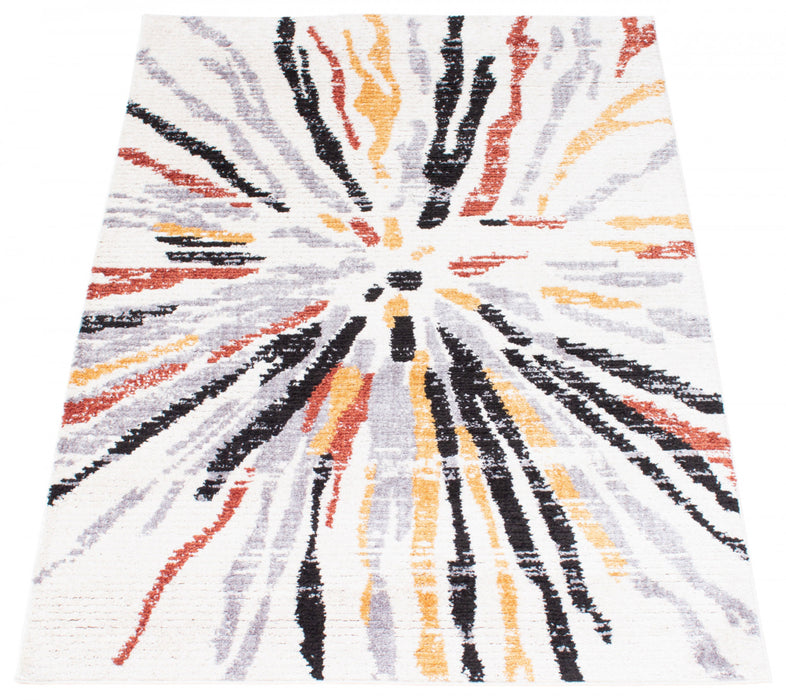 Paloma Sunburst Black, White Area Rug - 3'11\" x 5'11\"