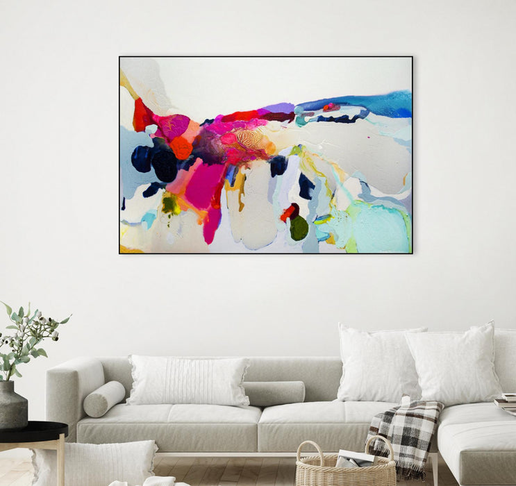 \"Reach In Out\" Canvas Framed Black 24x36 Wall Art
