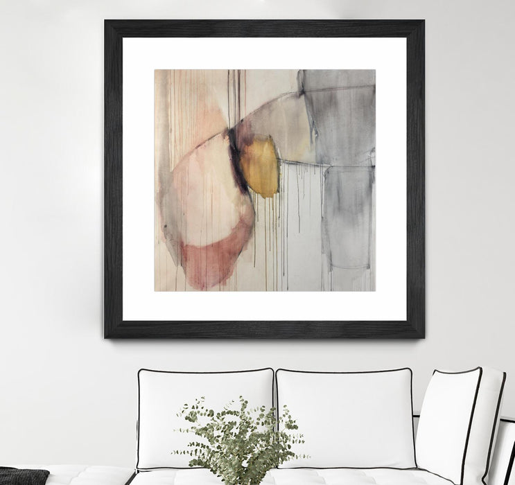\"Trapped Silence\" Matted and Framed Black 36x36 Wall Art