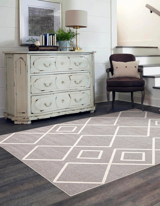 Kenza Grey Machine Washable Area Rug - 3'0\" x 5'0\"