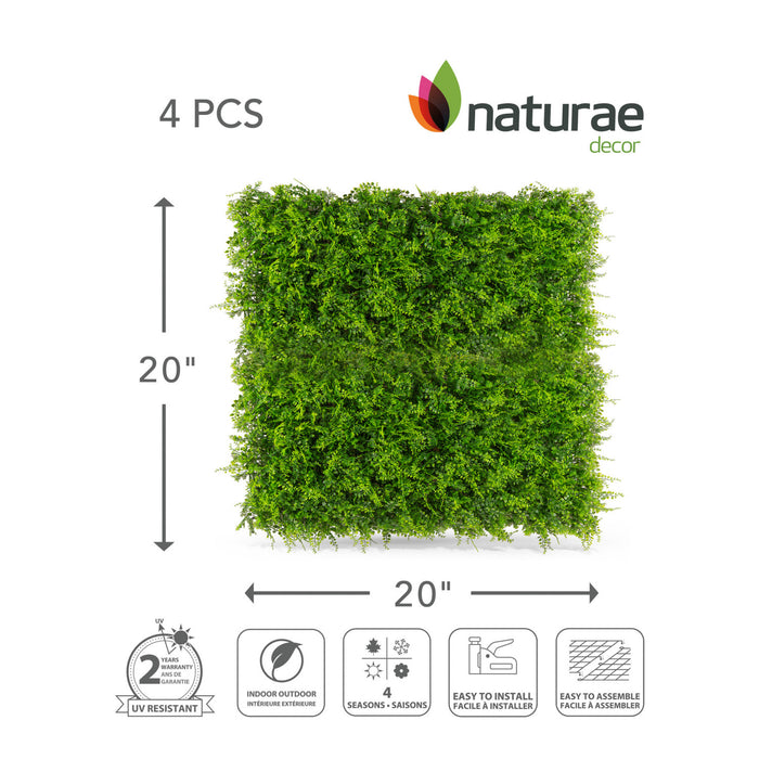 Artificial Mix Fern 20\"x 20\" Foliage Panel 4 Pieces