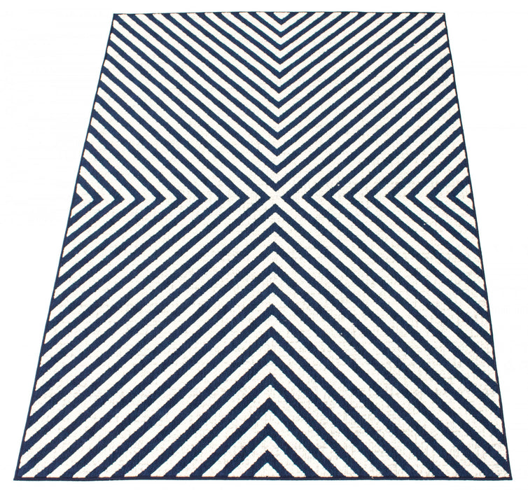 Dodie Blue-Ivory 6'7\" x 9'6\" Area Rug