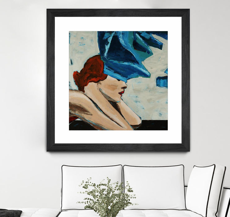 \"On The Rocks\" Matted and Framed Black 30x30 Wall Art