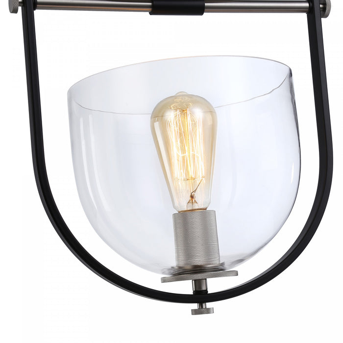 Cheshire Black & Nickel 1-Light Semi-Flush Mount