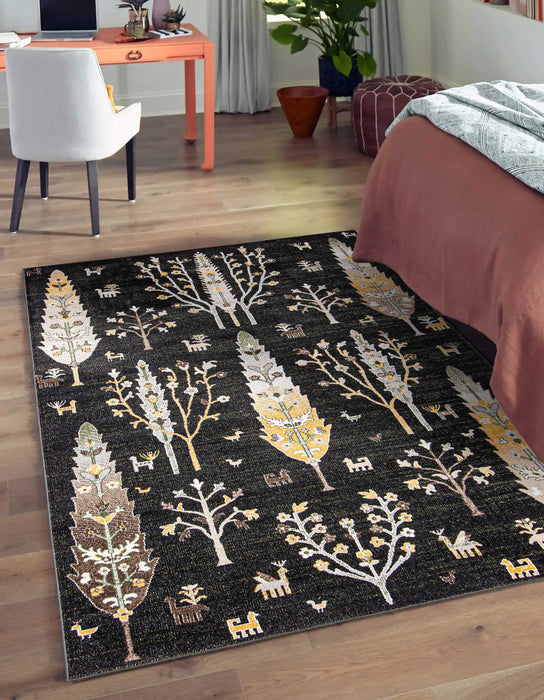 Pine Black Machine Washable Area Rug - 3'0\" x 5'0\"