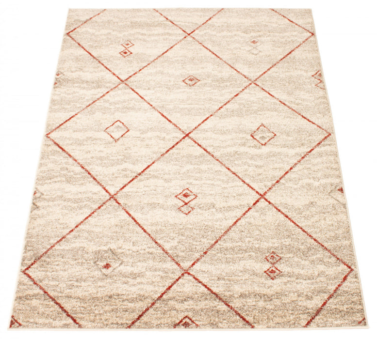 Grande Ivory/Red 3'11\" X 5'7\" Area Rug