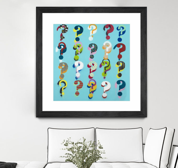 \"Pop The Question\" Matted and Framed Black 30x30 Wall Art