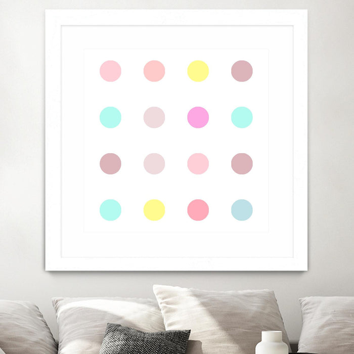 \"Pink Iv\" Matted and Framed White 30x30 Wall Art