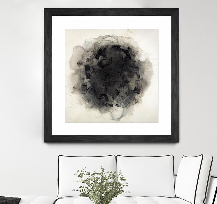 \"Positives And Negatives I\" Matted and Framed Black 36x36 Wall Art