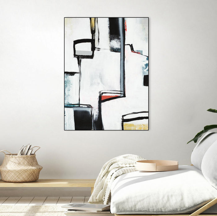 \"The A Line I\" Canvas Framed Black 30x40 Wall Art