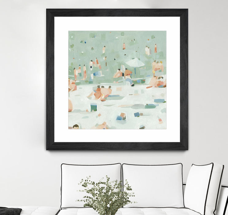\"Summer Confetti I\" Matted and Framed Black 30x30 Wall Art