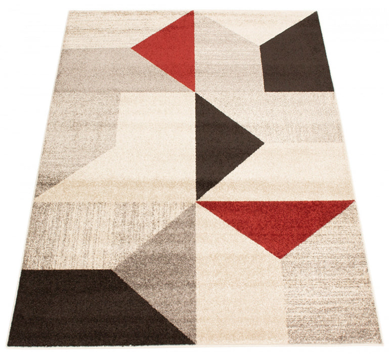 Hadley Grey / Red 7'10\" x 10'2\" Area Rug