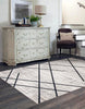 Damali Ivory/Blue Machine Washable Area Rug - 5'0" x 7'0"