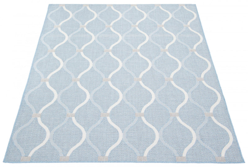 Neisha Abstract Light Blue Rug 5'3\" X 7'3\" Area Rug