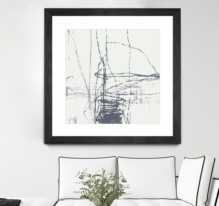 \"Chalk Doodles G\" Matted and Framed Black 30x30 Wall Art
