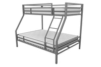 Novogratz Maxwell Twin-Over-Full Metal Bunk Bed - Grey 