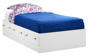 Diamond Dreams Mates Bed with 3-Drawer Storage for Kids, White - Twin Size