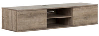 Agora Wall Mounted Media Console - Weathered Oak 