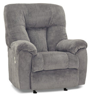 4703 Chenille Rocker Power Recliner with USB Port - Earth Slate