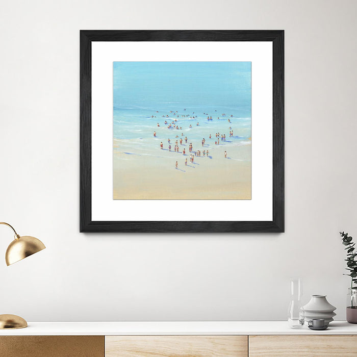 \"Beach Day Ii\" Matted and Framed Black 36x36 Wall Art