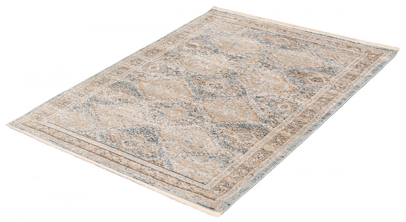 Leandra Taupe/blue Rug 5'3\" X 7'3\" Area Rug
