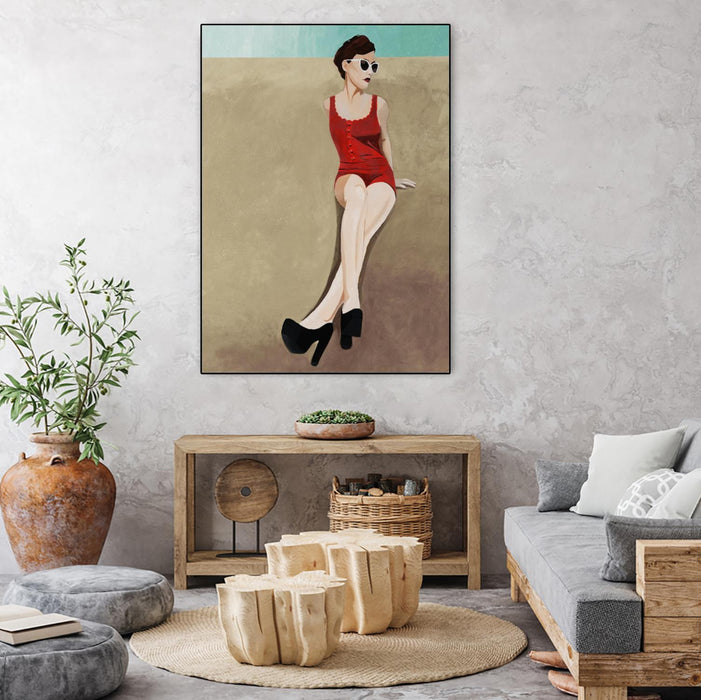 \"Rays Of Glamour\" Canvas Framed Black 18x24 Wall Art
