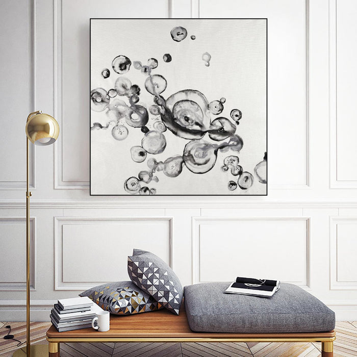 \"Transparent Onyx\" Canvas Framed Black 20x20 Wall Art
