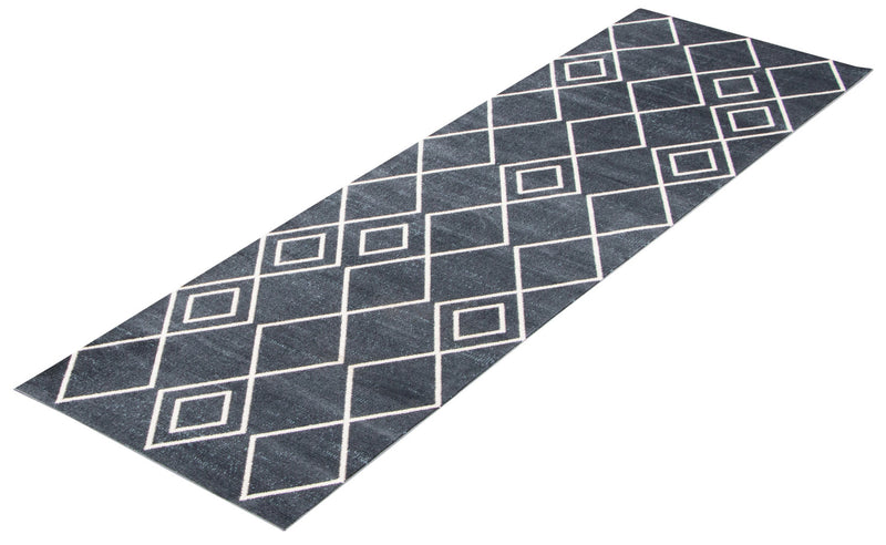 Kenza Blue Machine Washable Area Rug - 2'6\" x 8'0\"