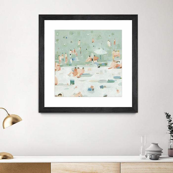 \"Summer Confetti I\" Matted and Framed Black 30x30 Wall Art