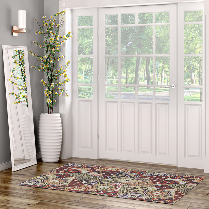 Bellezza Red / Green 2'2\" x 5'0\" Area Rug