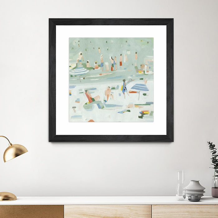 \"Summer Confetti Ii\" Matted and Framed Black 36x36 Wall Art