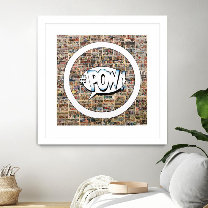 \"Smoke Circus I\" Matted and Framed White 36x36 Wall Art