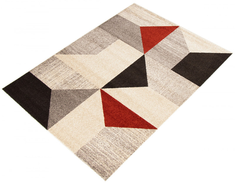 Hadley Grey / Red 7'10\" x 10'2\" Area Rug