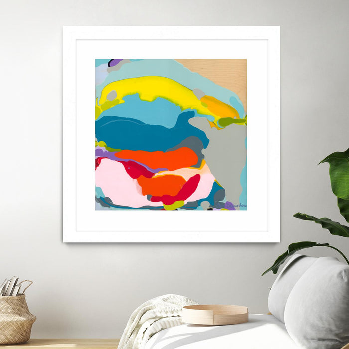 \"Free Falling\" Matted and Framed White 30x30 Wall Art