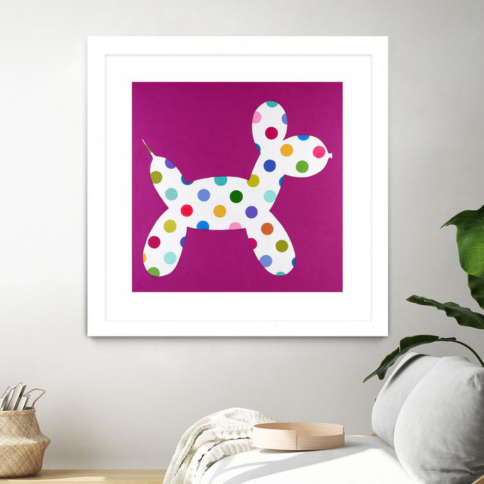 \"Dottie\" Matted and Framed White 36x36 Wall Art
