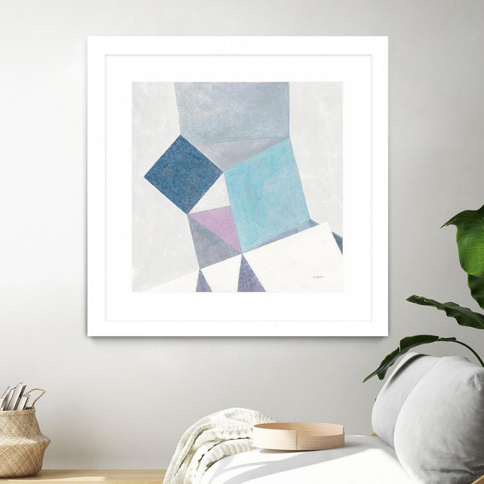 \"Bay Bridge V1\" Matted and Framed White 36x36 Wall Art